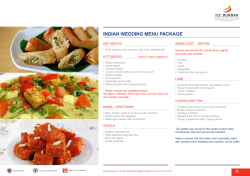 indian wedding menu package
