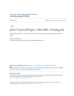 John F. Stockwell Papers, 1966-2006: A Finding Aid