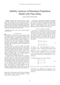 Stability Analysis of Mutualism Population Model