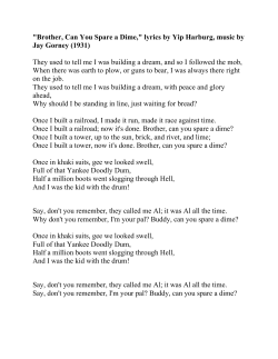"Brother, Can You Spare a Dime," lyrics by Yip Harburg, music by