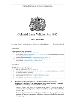 Colonial Laws Validity Act 1865