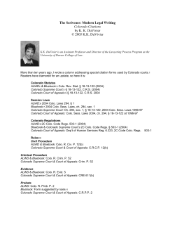 The Scrivener: Modern Legal Writing Colorado Citations by K. K.