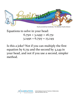 Equations to solve in your head: 6,751x + 3,249y = 26,751 3,249x +