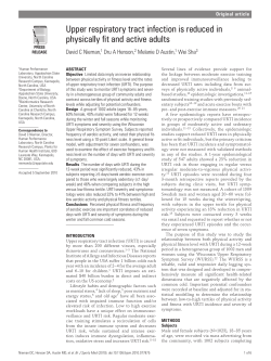 Upper respiratory tract infection is reduced in physically fit and active