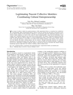 Legitimating Nascent Collective Identities: Coordinating Cultural
