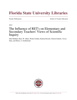 The Influence of RET&acirc;&bull;Žs on Elementary and Secondary