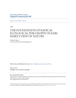 the foundation of radical ecological philosophy in karl marx`s view of