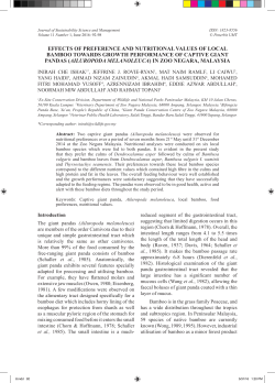 effects of preference and nutritional values of local bamboo towards