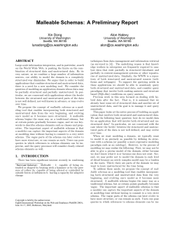 Malleable&lowast; Schemas: A Preliminary Report