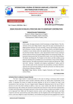 MAGIC REALISM IN ENGLISH LITERATURE AND ITS