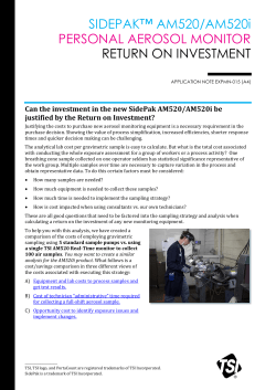 SidePak AM520 Personal Aerosol Monitor Return on Investment