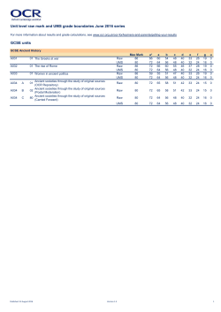 GCSE unit level raw mark and UMS grade boundaries June