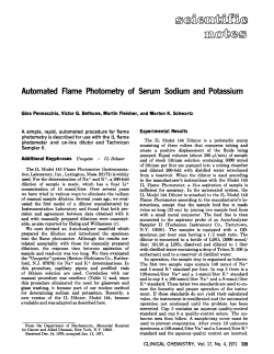 Automated Flame Photometry of Serum Sodium