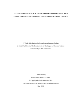 INVESTIGATING ECOLOGICAL NICHE DIFFERENTIATION AMONG