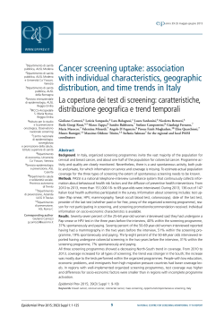 Cancer screening uptake: association with individual characteristics