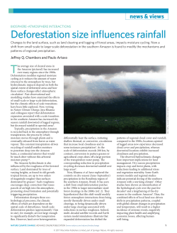Biosphere&ndash;atmosphere interactions: Deforestation size influences