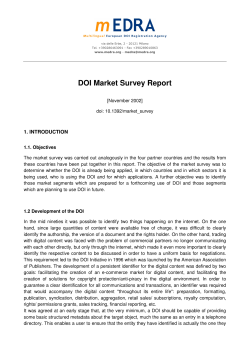 DOI Market Survey Report