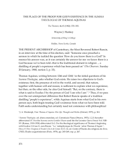 the place of the proof for god`s existence in the summa theologiae of
