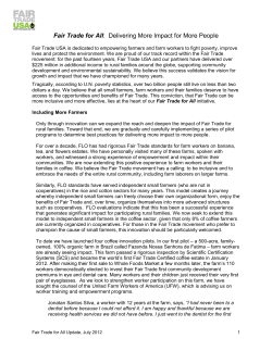 Fair Trade for All: Delivering More Impact for More