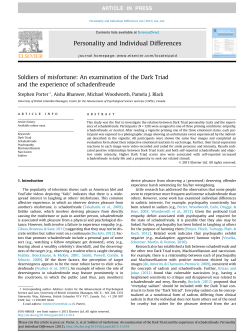 Soldiers of misfortune: An examination of the Dark Triad and the