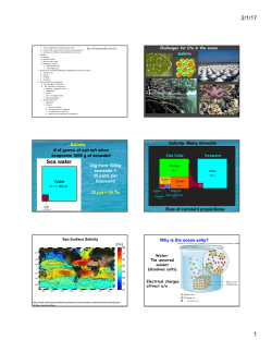 Salinity # of grams of salt left when evaporate 1000 g of seawater