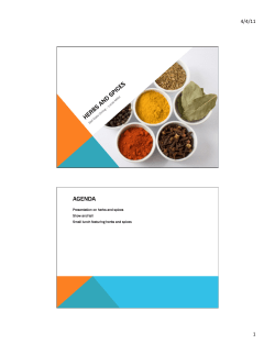Herb Spice cooking class presentation