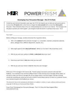 Developing Your Persuasive Message &ndash; the 27-9-3