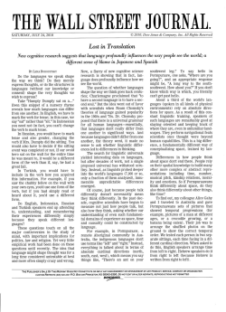 Boroditsky, L. (2010). Lost in Translation. Wall