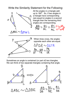 Write the Similarity Statement for the Following: