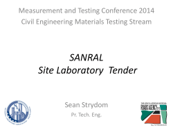 T104 - SANRAL Site laboratory tender