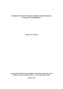 Problems with Part 6: Fixing New Zealand`s Animal Research