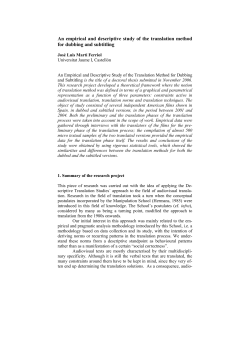 An empirical and descriptive study of the translation - TRAN-B-300