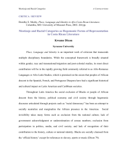 Place, Language and Identity in the Afro