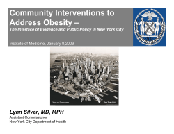 Community Interventions to Address Obesity