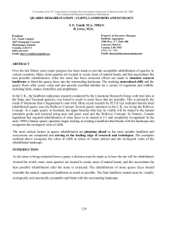 QUARRY REHABILITATION - CLIFFS, LANDFORMS