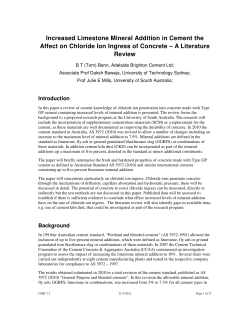 Increased Limestone Mineral Addition in Cement