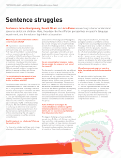 COGNITIVE PROCESSING AND SENTENCE COMPREHENSION