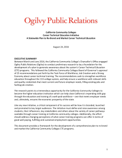 Statewide Plan to Re-Brand and Market Career Technical Education