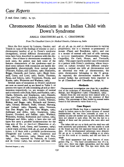 Chromosome Mosaicism in an Indian Child with Down`s Syndrome