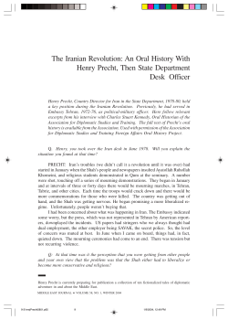 The Iranian Revolution: An Oral History With Henry Precht, Then