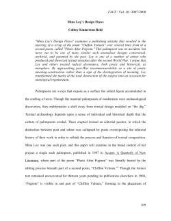 FACS / Vol. 10 / 2007-2008 109 Mina Loy`s Design Flaws Colbey