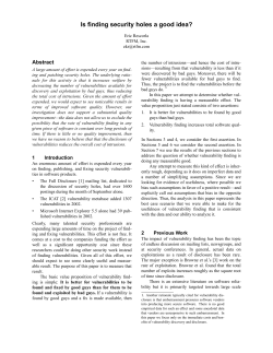 Is finding security holes a good idea?