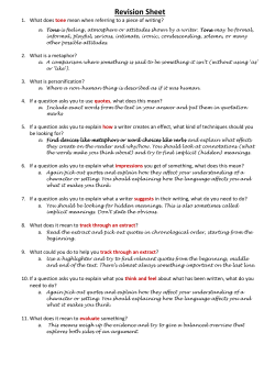 Reading Assessment Revision KS3