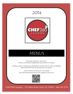 2014 menus - CHEF360 Catering