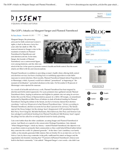 The GOP`s Attacks on Margaret Sanger and Planned