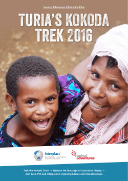 Inspired Adventures Information Pack Turia`s KOKODA Trek 2016