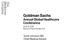 Goldman Sachs Healthcare Conference