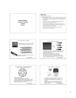 Carbon Allotropes: Graphite Carbon Allotropes: Graphene Carbon