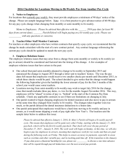 Checklist for Locations Changing to Bi