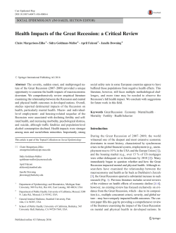 Health Impacts of the Great Recession: a Critical Review